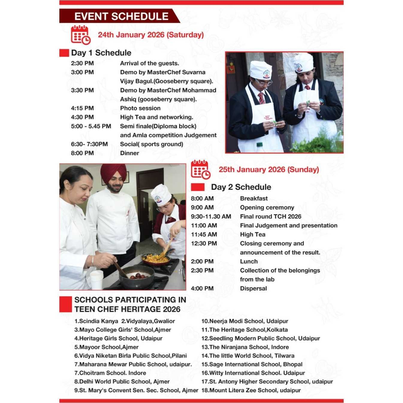 10th edition of Teen Chef Heritage National Cooking Competition 2 days 4