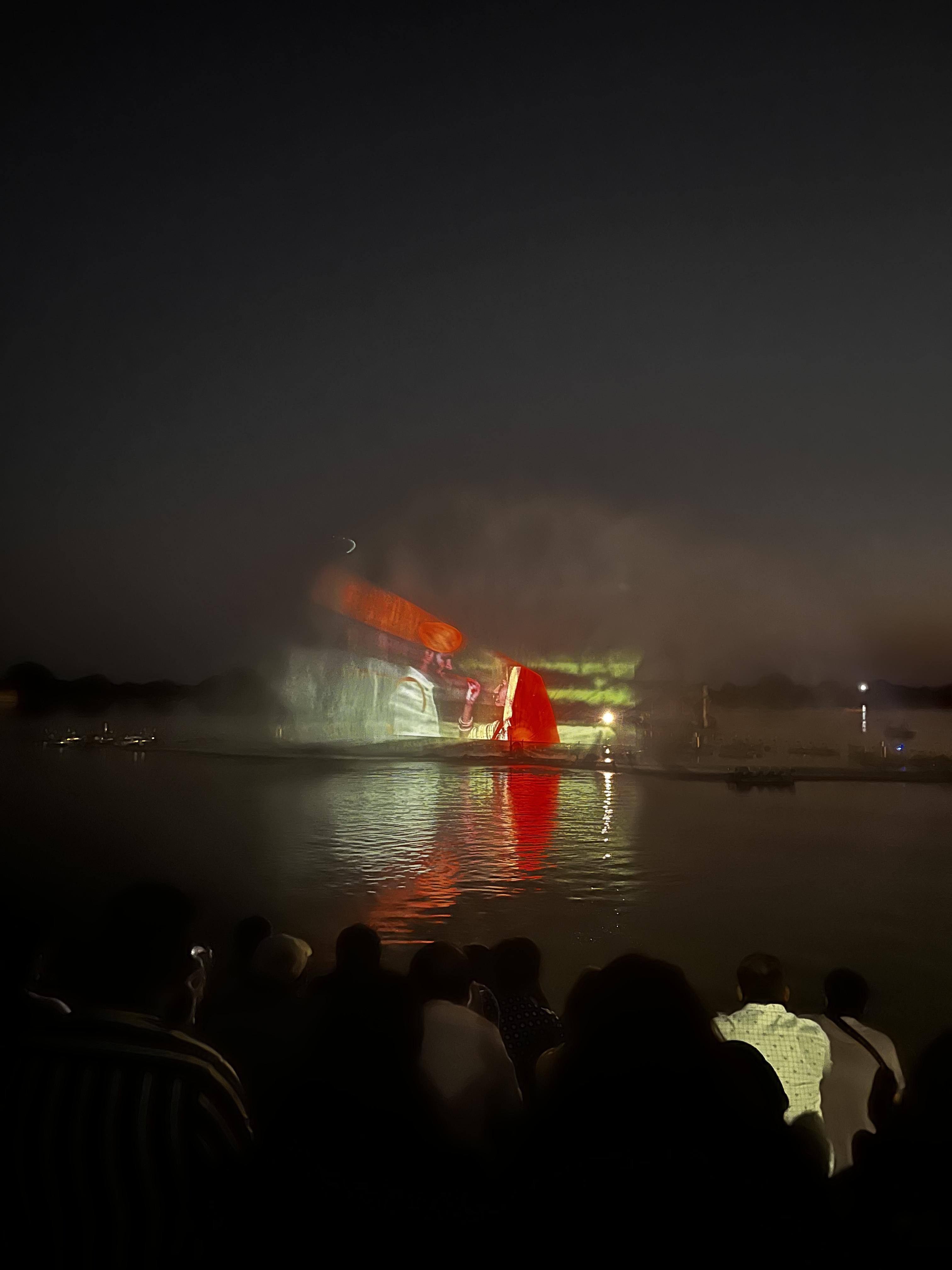 Light and Sound Spectacle on a Boat
